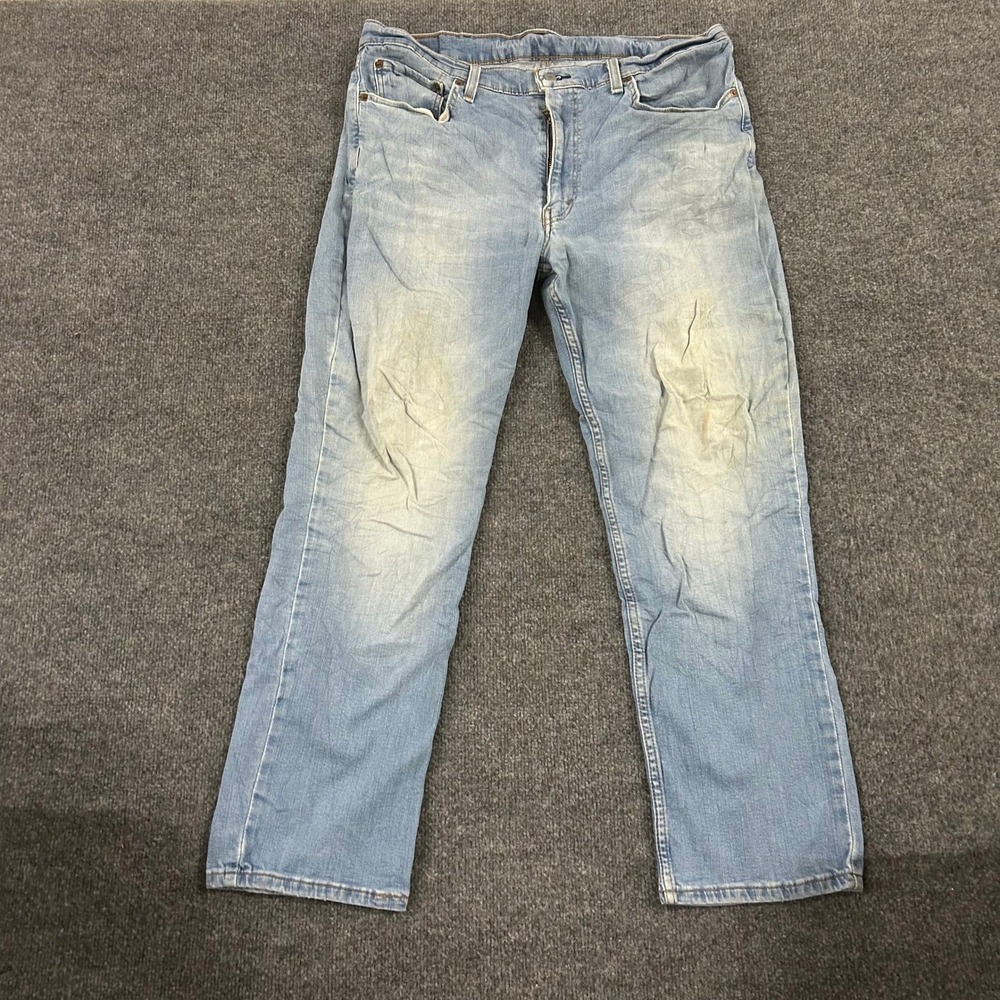 Levi's Jeans Mens Size 38x30 Light Wash 514 Straight Fit Denim Blue Casual